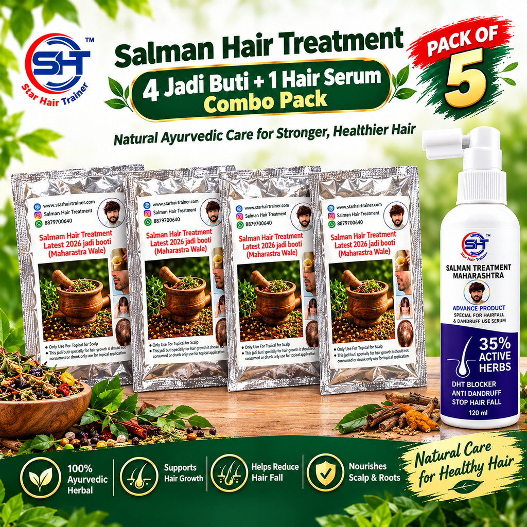 Ayurvedic Herbal Jadi Buty & Special Hair Booster Serum ( Pack of 4 + 1)
